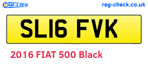 SL16FVK are the vehicle registration plates.