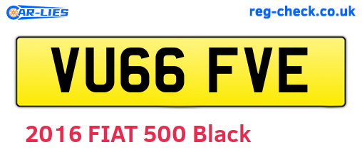 VU66FVE are the vehicle registration plates.