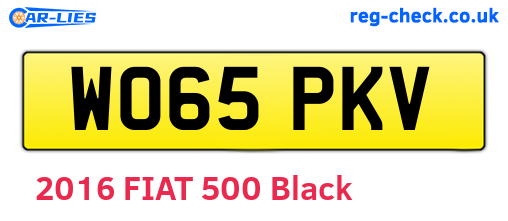 WO65PKV are the vehicle registration plates.