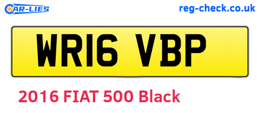 WR16VBP are the vehicle registration plates.