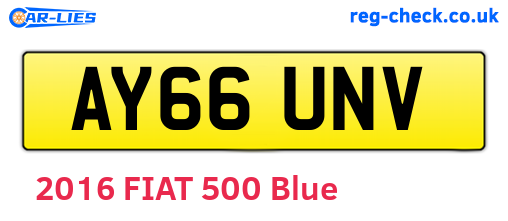 AY66UNV are the vehicle registration plates.
