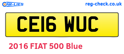 CE16WUC are the vehicle registration plates.