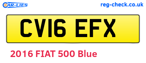 CV16EFX are the vehicle registration plates.