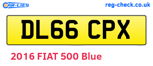 DL66CPX are the vehicle registration plates.