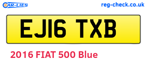 EJ16TXB are the vehicle registration plates.