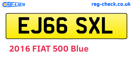 EJ66SXL are the vehicle registration plates.