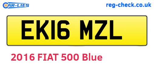 EK16MZL are the vehicle registration plates.