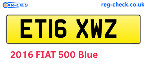ET16XWZ are the vehicle registration plates.