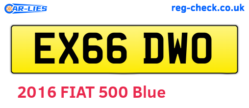 EX66DWO are the vehicle registration plates.