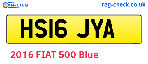 HS16JYA are the vehicle registration plates.
