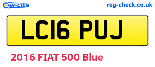 LC16PUJ are the vehicle registration plates.