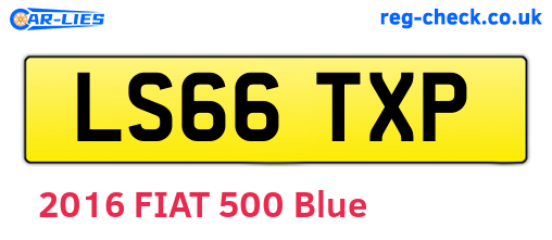 LS66TXP are the vehicle registration plates.