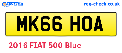 MK66HOA are the vehicle registration plates.