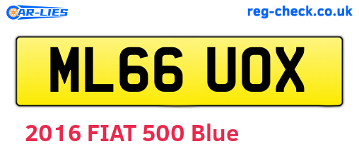 ML66UOX are the vehicle registration plates.
