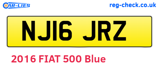 NJ16JRZ are the vehicle registration plates.