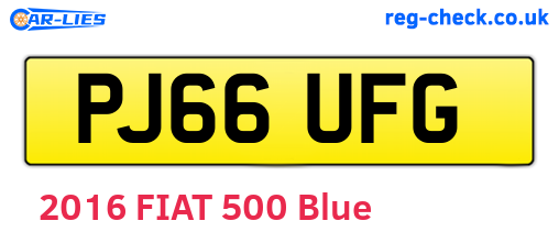 PJ66UFG are the vehicle registration plates.
