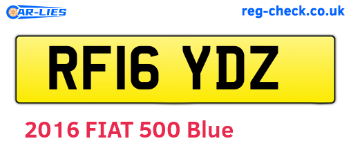 RF16YDZ are the vehicle registration plates.