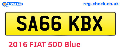 SA66KBX are the vehicle registration plates.