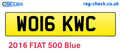 WO16KWC are the vehicle registration plates.