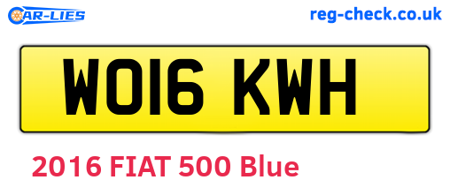 WO16KWH are the vehicle registration plates.