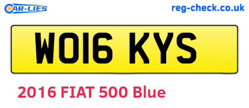 WO16KYS are the vehicle registration plates.