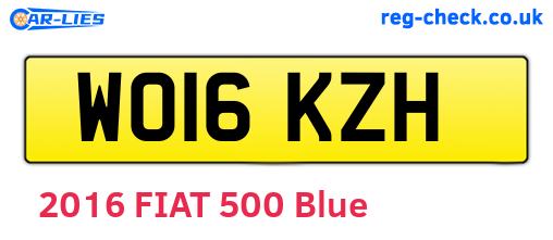 WO16KZH are the vehicle registration plates.