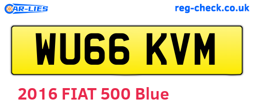 WU66KVM are the vehicle registration plates.