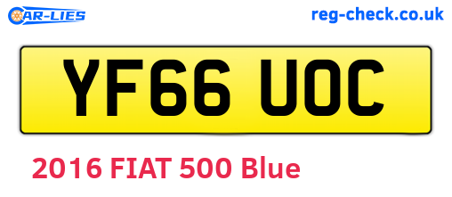 YF66UOC are the vehicle registration plates.