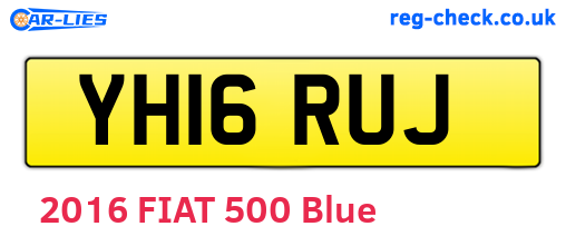 YH16RUJ are the vehicle registration plates.