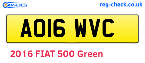 AO16WVC are the vehicle registration plates.