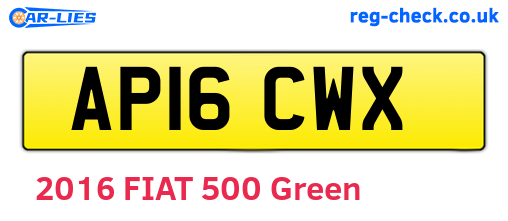 AP16CWX are the vehicle registration plates.