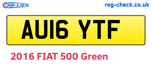 AU16YTF are the vehicle registration plates.