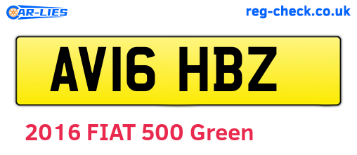 AV16HBZ are the vehicle registration plates.