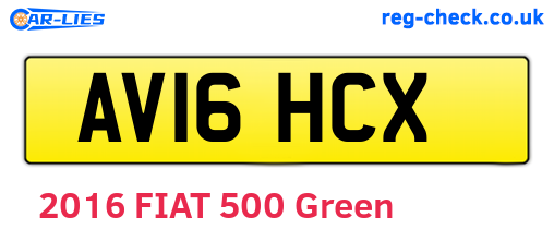 AV16HCX are the vehicle registration plates.
