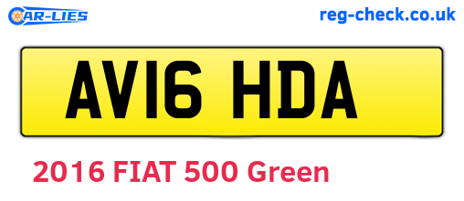 AV16HDA are the vehicle registration plates.