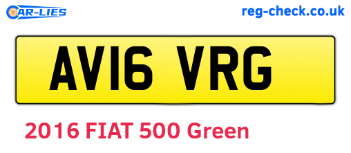 AV16VRG are the vehicle registration plates.