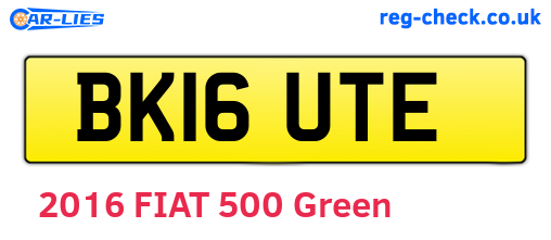 BK16UTE are the vehicle registration plates.