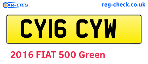 CY16CYW are the vehicle registration plates.