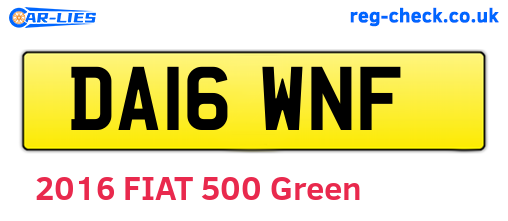 DA16WNF are the vehicle registration plates.