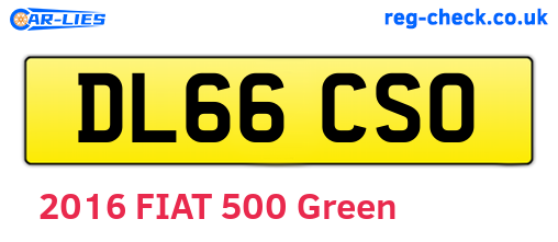 DL66CSO are the vehicle registration plates.