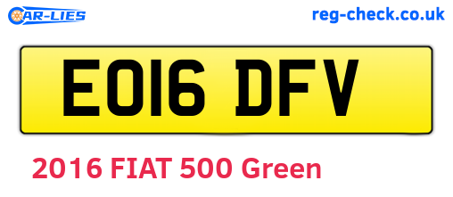 EO16DFV are the vehicle registration plates.
