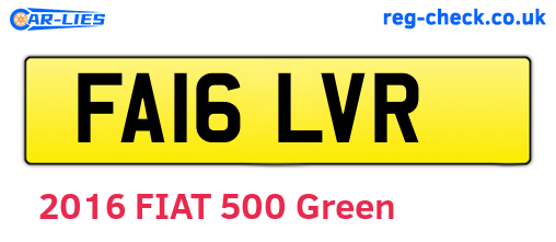 FA16LVR are the vehicle registration plates.