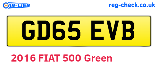 GD65EVB are the vehicle registration plates.