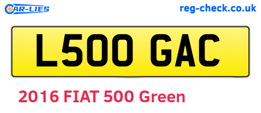 L500GAC are the vehicle registration plates.