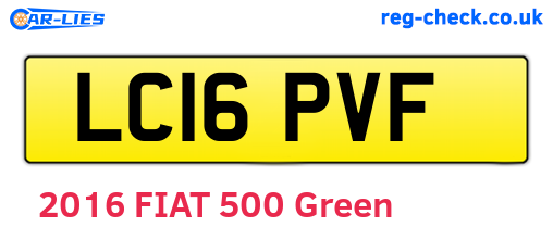 LC16PVF are the vehicle registration plates.