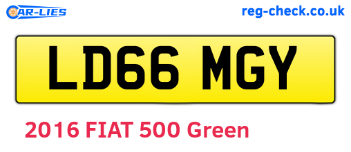 LD66MGY are the vehicle registration plates.