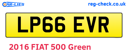 LP66EVR are the vehicle registration plates.
