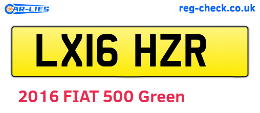 LX16HZR are the vehicle registration plates.