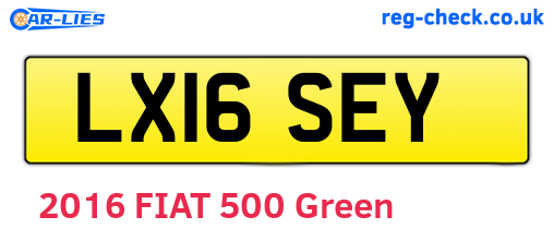 LX16SEY are the vehicle registration plates.