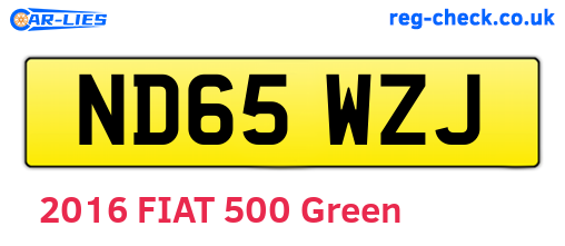 ND65WZJ are the vehicle registration plates.
